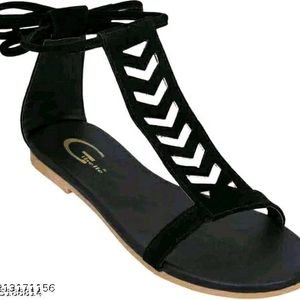 Tie Up Black Flat