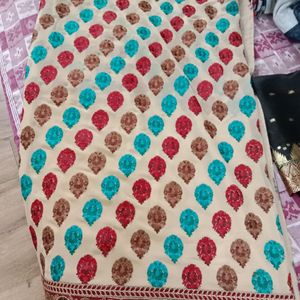 Georgette Saree With Machine parsi Work