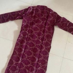 Designer Wine Colour Kurta For Boys