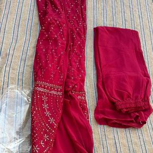 Beautiful Partywear Naira Cut 2 Pc Kurti W Palazzo