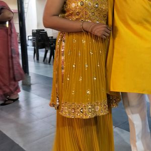 Price Drop On Mustard Yellow Sharara For Hald