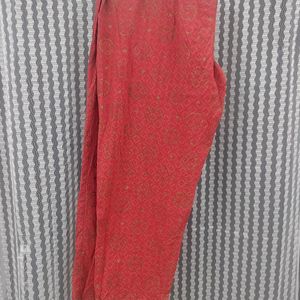 Red Pant Kurta Set Without Dupatta