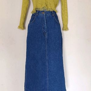 Denim Long Skirt