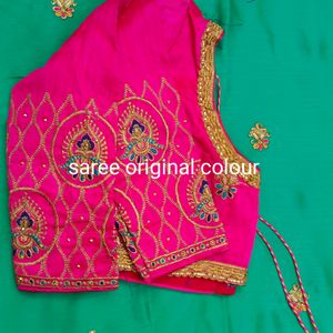 Sea  green colour saree