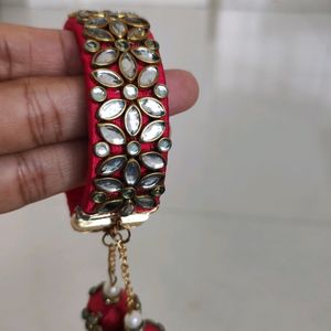 Combo Red Dimond Kada And Bracelet