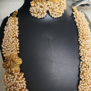 Gold Toned Moti Necklace