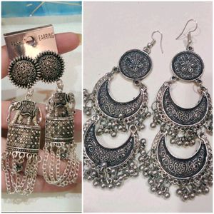 Pack Of 2 Oxidised Earrings For women