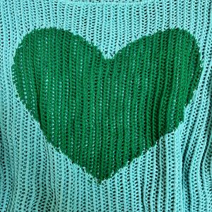 cute crocheted green heart vest