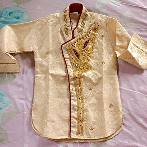 Boys Embroidered Sherwani with Churidar Set size 22, Sherwani Length 17 inches, Chest 11.5inches, Churidar Length 19inches