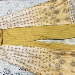 Mustard Colour Party Wear Indo-western Dress