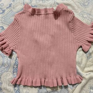 cute korean pink top for women