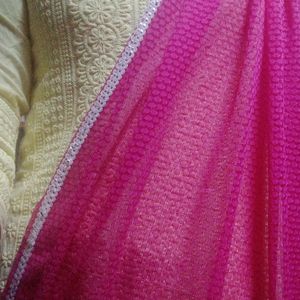 Pink Netted Duppata