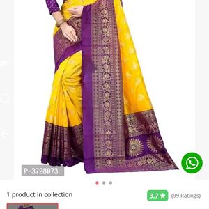 New Yellow And Purple  Saree...