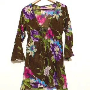 Imported Floral Print Cotton Coverup