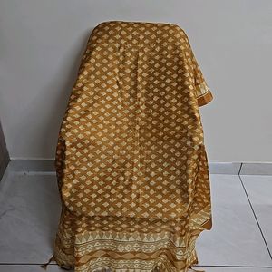 Mustard And White Brand New Dupatta