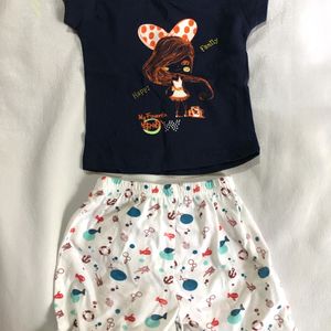 Printed T-shirt And Shorts Set