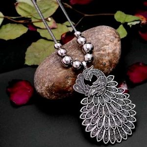 Black Silver Plated Alloy Necklace