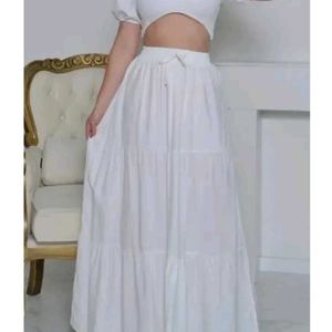 White Long Length Skirt