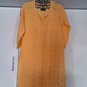 Yellow Cotton Kurta New