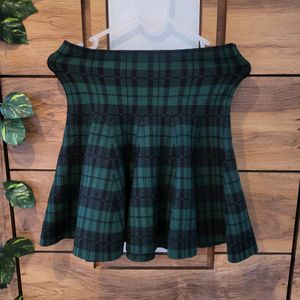 Beautiful Pair Of Black Top With Green Skirt