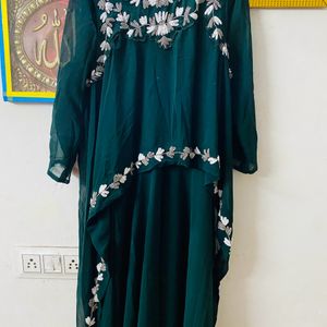 Long Strait Gown With Work