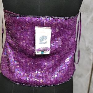 Purple Sequins Cami Top