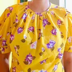 Tokyo Talkies Yellow Floral Sheath Dress