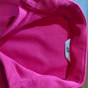 H & M Hot Pink Ripped Shirt For Women