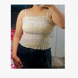 New Tube Top Yellow Crop