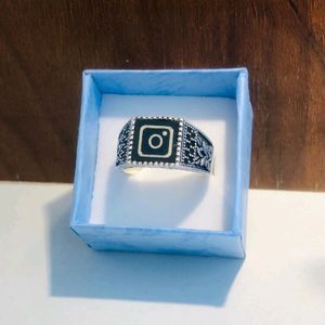 Gents Ring Insta Logo Pure Silver