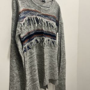 Grey Pullover High Low Style