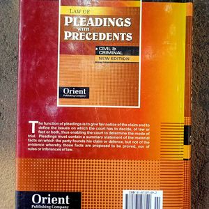 Law Of Pleadings With Precendents