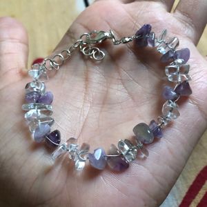 Amethyst And Clear Quartz Bracelet