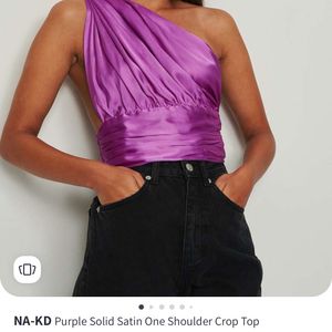 Satin Purple Party Crop Top
