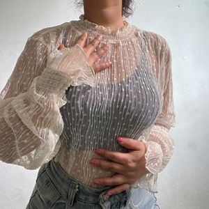 Off White Lace Top