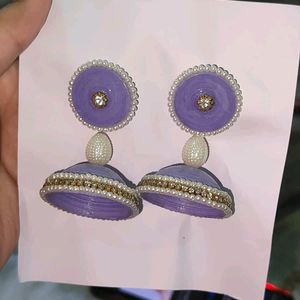 Indian Purple Trendy Earrings 💜✨(Paper Quilling)