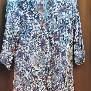 Light Blue Floral Pattern Shirt