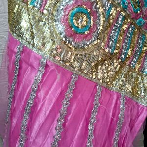 Beautiful Small Girls Pink Net Lehenga Choli