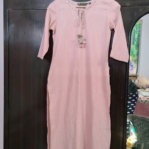 Pink Straight Kurta For Women