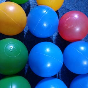 11 Colourful Plastic Balls And 4 Cricket Ball