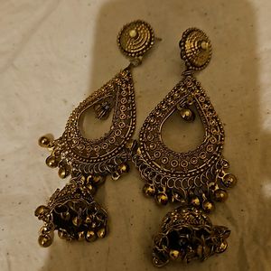 Dazzling Gold Jhumkas