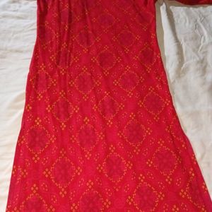 Red Cotton Kurti