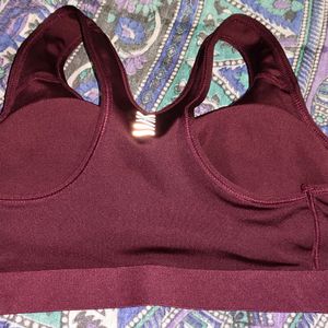 Negotiable. Sports Bra In Stylish Maroon Colour