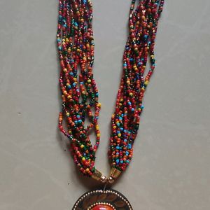 Neckpiece With Multicolor Beads