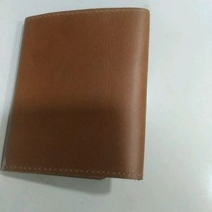 genuine leather 3 fold wallet