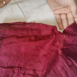 Maroon Coloured Heavy Work Sari