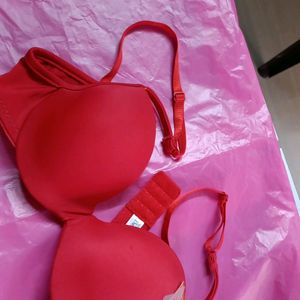 Padded Red Cute Bra