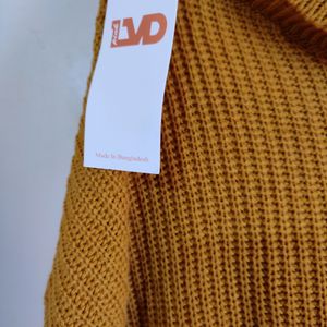 Mustard Cableknit Top