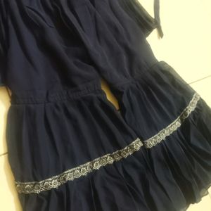 Girl's Gharara In Navy Blue