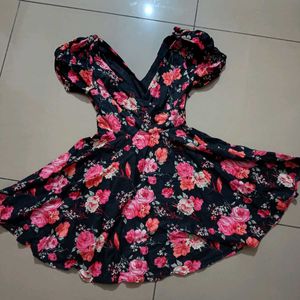 Black 🖤 Floral Print Dress👗